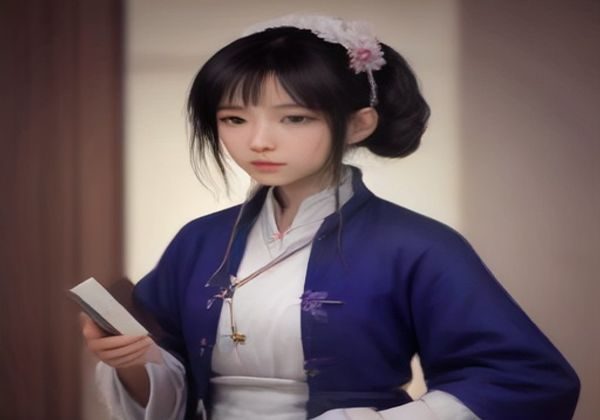 本子漫画历史文化展示，展现从日本同人文化到中文创作圈的发展脉络，书架上摆满各类风格小册子